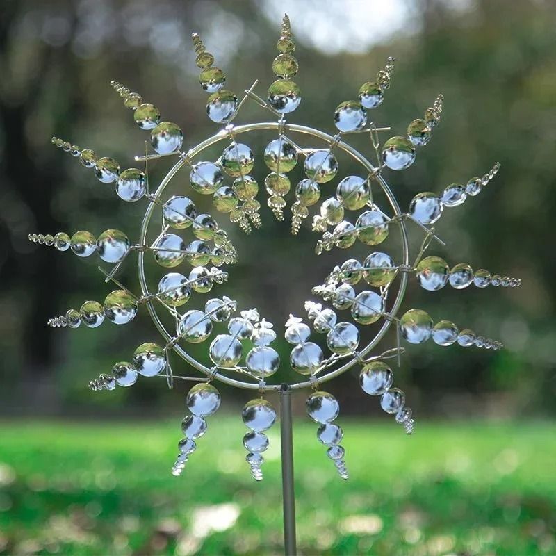 Modern Silver Kinetic Metal Wind Spinner