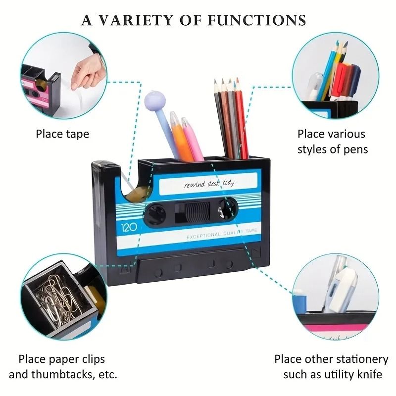 Retro Style Cassette Tape Pen Holder