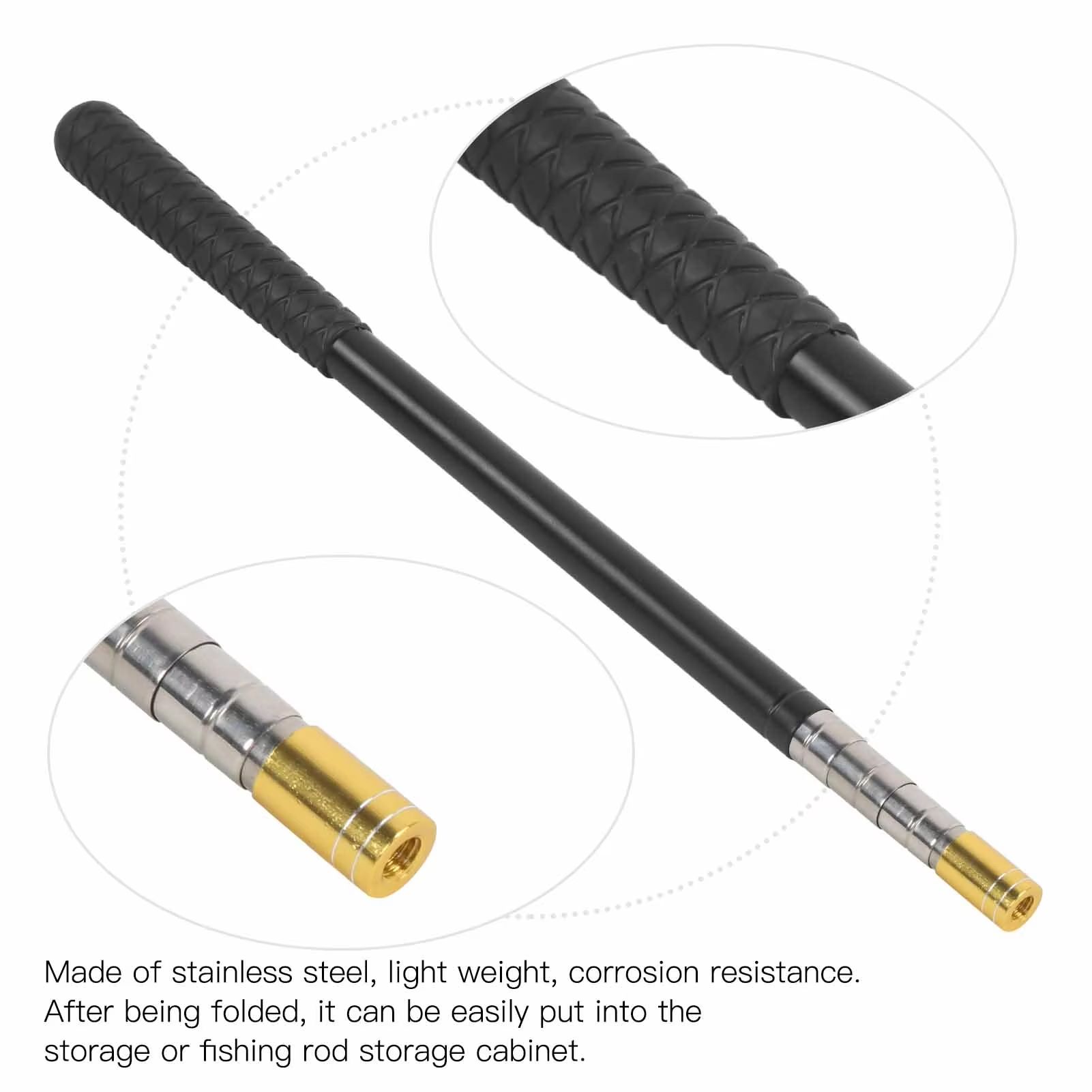 5-Section Telescoping Fishing Pole – Stainless Steel Extendable Mini Stream Rod