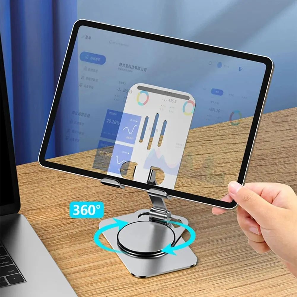 360° Rotating Foldable Phone & Tablet Stand – Adjustable Lazy Desk Holder for Mobile Devices