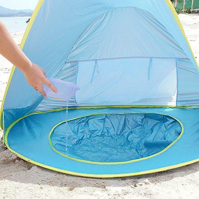 Modern Baby Pop-Up Beach Tent with Pool - Easy Setup Sun Shade for Babies