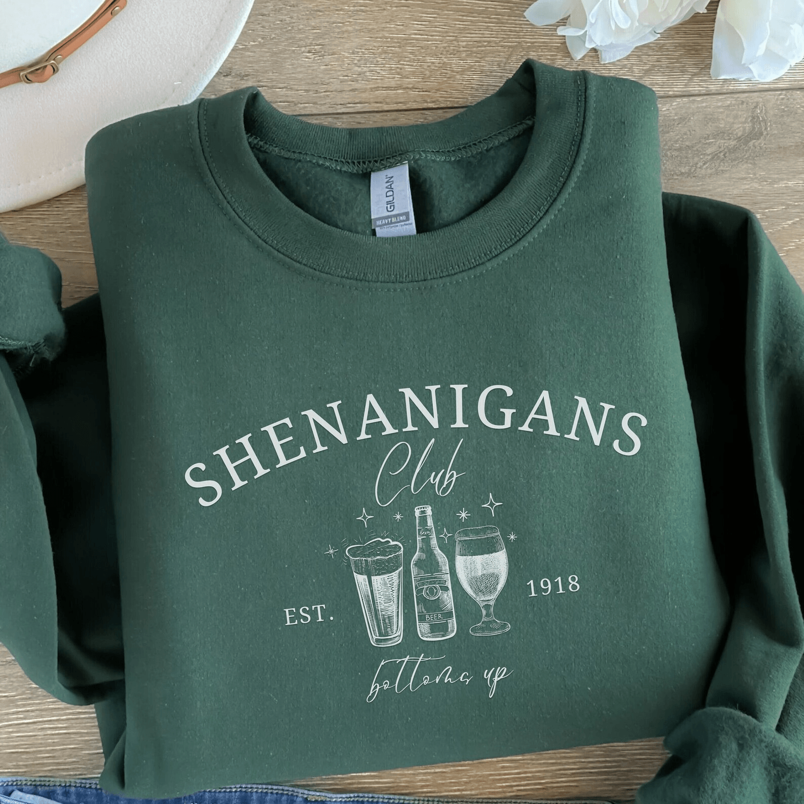St. Patricks Day Sweatshirt Cute Lucky Shamrock Irish Teacher Crewneck