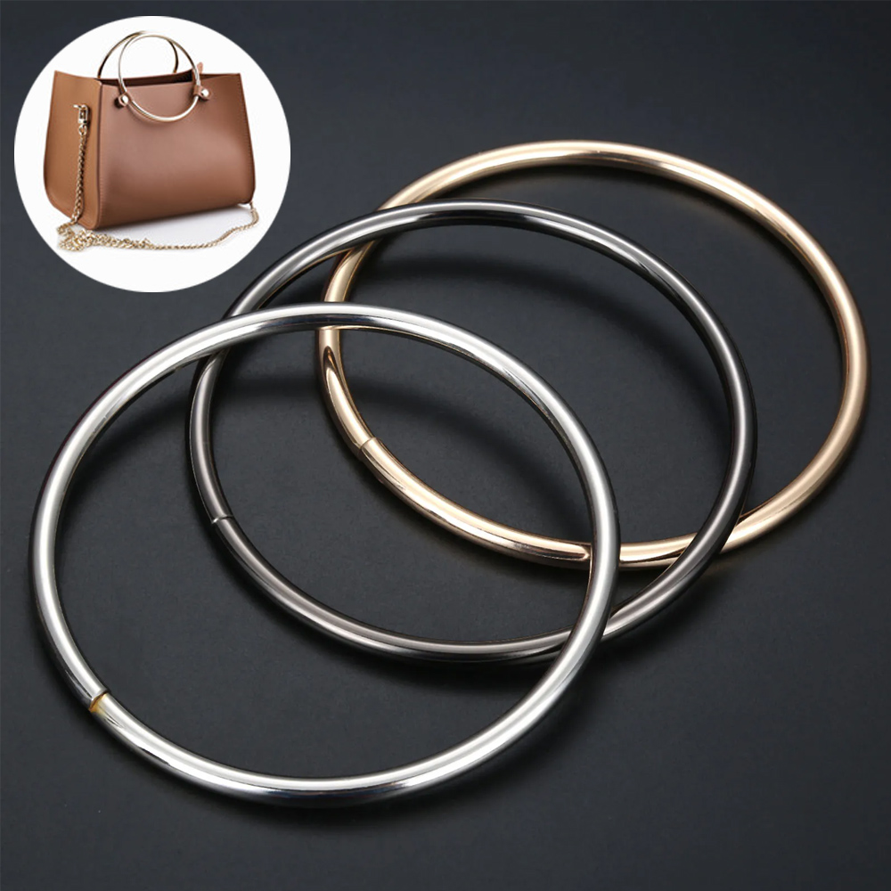 Round Metal Purse Handles Replacement Hardware for DIY Handbags, Purses & Bags