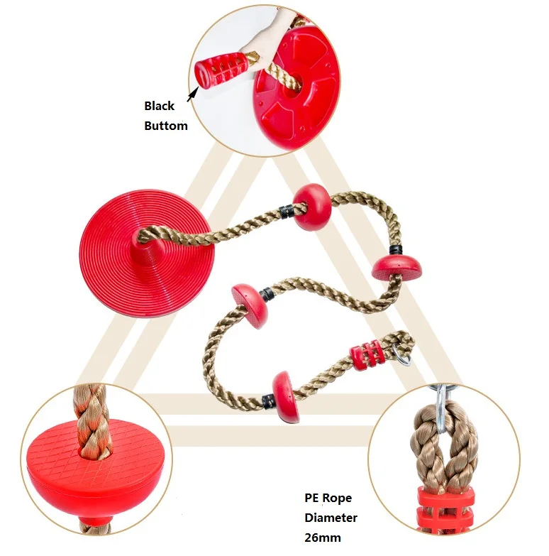 Childrens Climbing Toy Disc Swing Seat Kids Backyard Climbing Rope Swing Set for Outdoor Fun