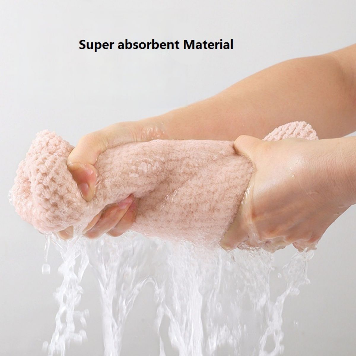 Absorbent Hair Towel Wrap, Solid Color Textured Dry Hair Cap for Women