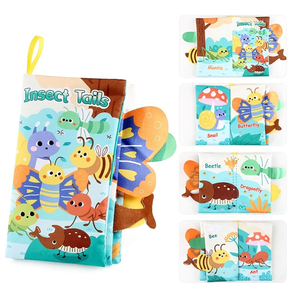 Educational Cartoon Animal Tail Baby Cloth Book