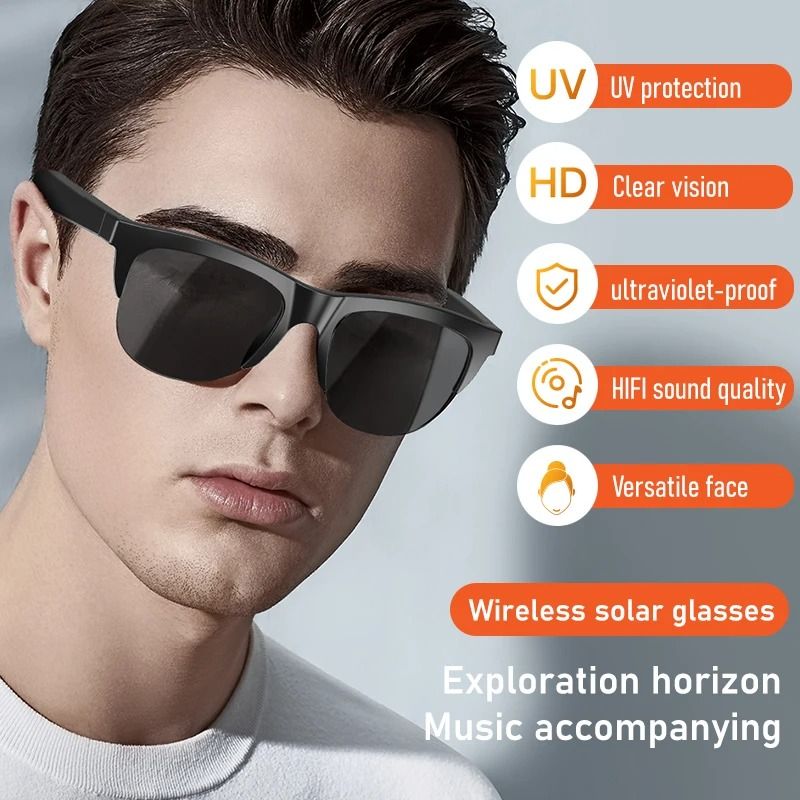 Bluetooth Audio Sunglasses with Bone Conduction and Touch Control for Sports and Business Use