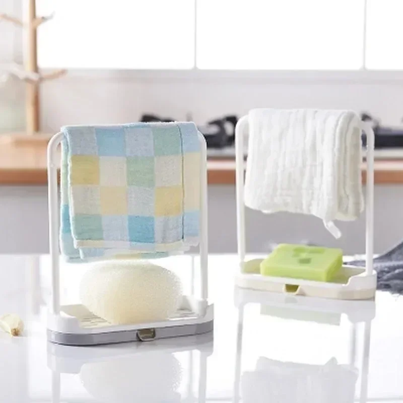 Towel Sponge Drain Racks, Kitchen Solid Color Simple Storage Rack, Soap Holder Sink, Rag Dishcloth Hanging Rack, Desktop