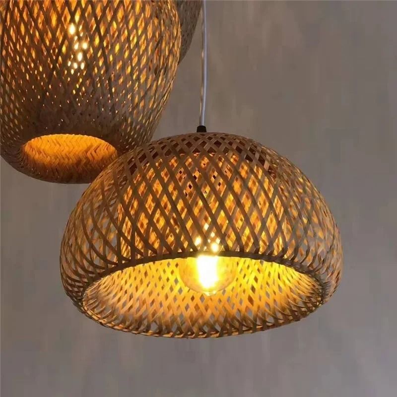 Rattan Wicker Bamboo Pendant Ceiling Lamp