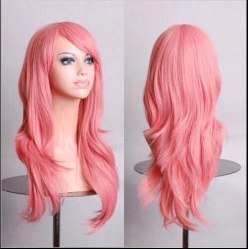 Long Curly Fashion Wig (70cm) – Wavy Anime Cosplay Costume Party Hair for Women & Girls