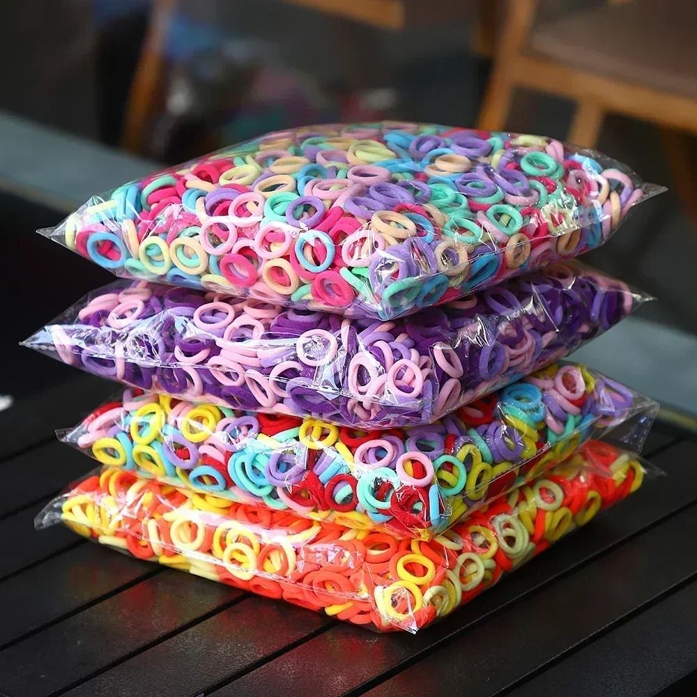 50Pcs/Bag Colorful Basic Nylon Hair Ties | Seamless Elastic Ponytail Holders