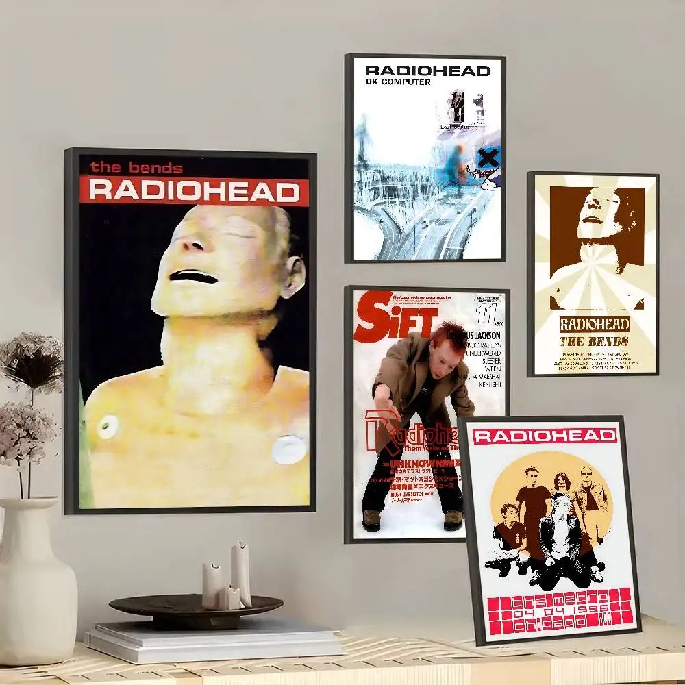 Radiohead Poster Vintage Band Poster Retro Wall Art for Music Room Decor