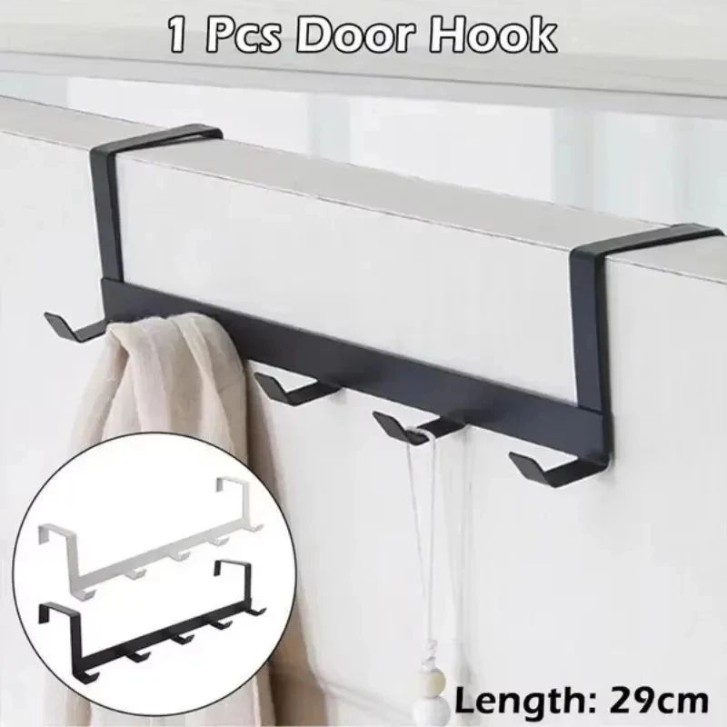 Over Door Hook Rack Space Saving Coat Hanger Five Hook Door Organizer