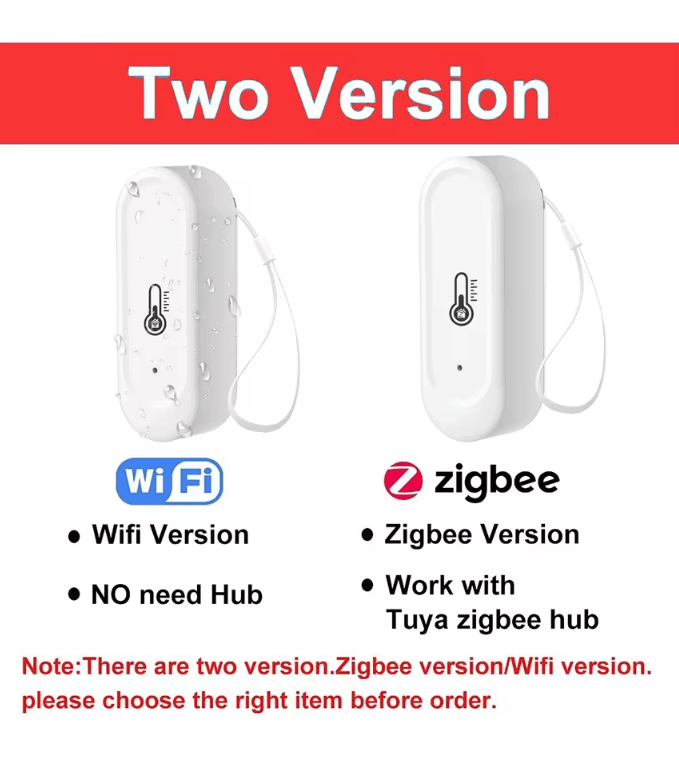 Tuya Smart WiFi/Zigbee Outdoor Temperature & Humidity Sensor – IP65 Waterproof Smart Climate Monitor for Alexa & Google