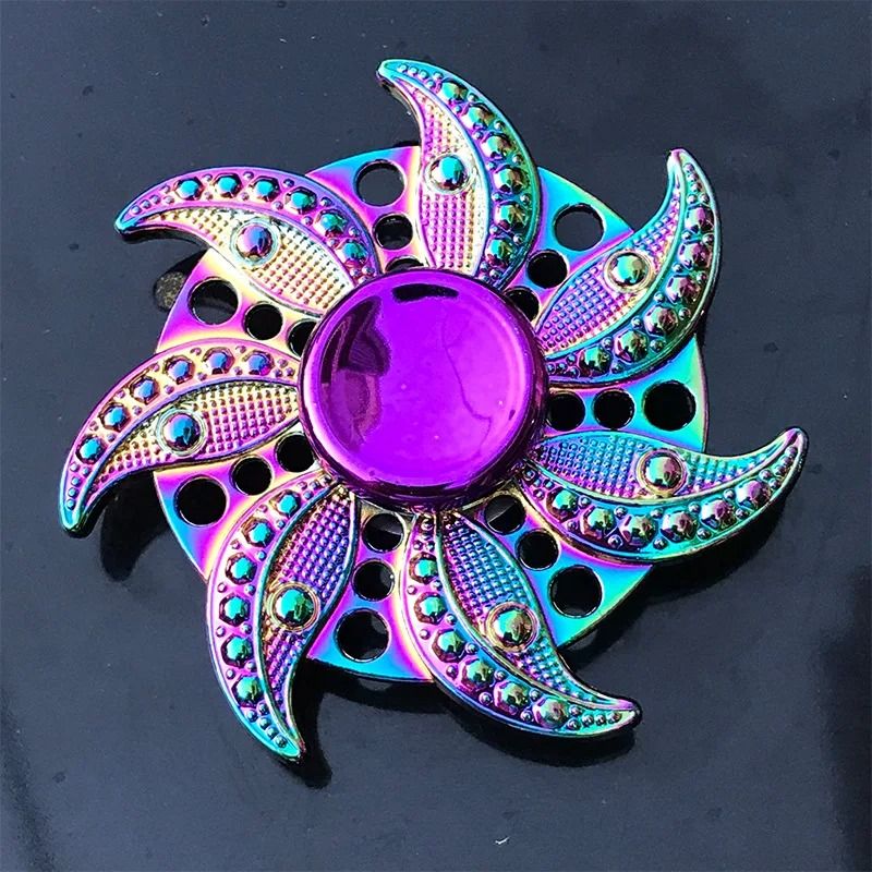 Metal Rainbow Gradient Fidget Spinner with Silent Bearing