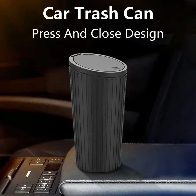 Mini Car Trash Bin Auto Dust Organizer With Lid