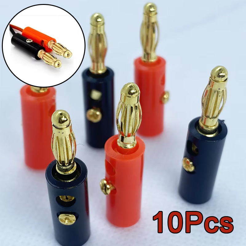 Banana Speaker Plugs, Silver Audio Video Connector, Speaker Cable Adapter