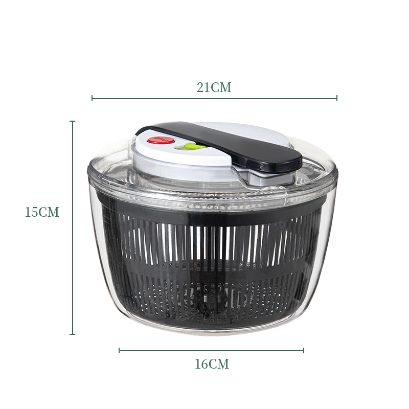 Large Salad Spinner with Lid - One-Handed Easy Press, Washer, Dryer, and Drainer Mixer