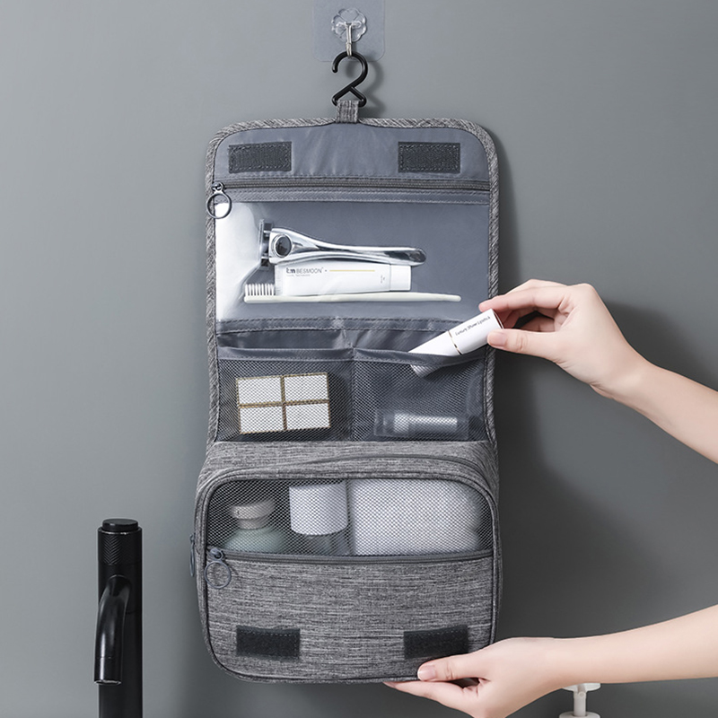 Portable Waterproof Toiletries Organizer Bag Hanging Travel Wash Pouch for Men & Women