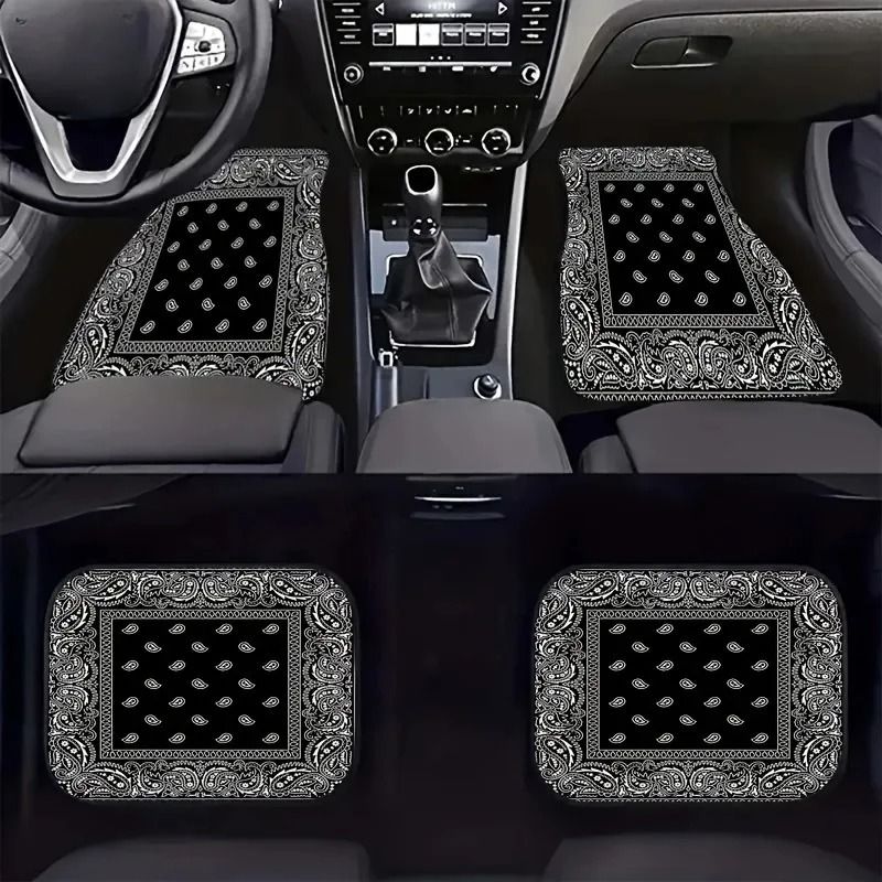 Universal 4-Piece Non-Slip Car Floor Mats – Easy Clean, Wear-Resistant Auto Accessories
