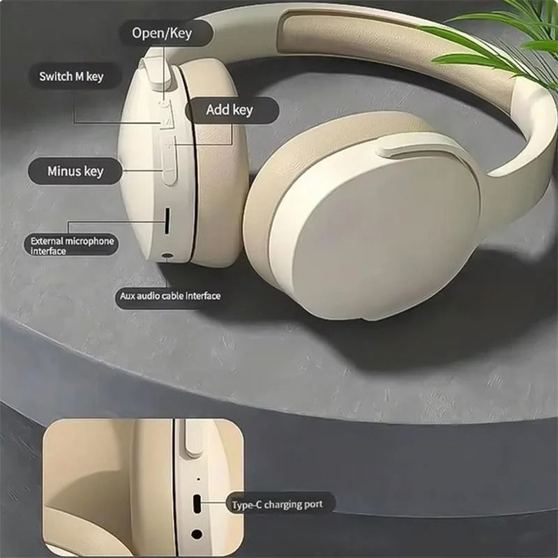 Wireless Bluetooth 5.3 Headphones with Stereo Sound and Microphone