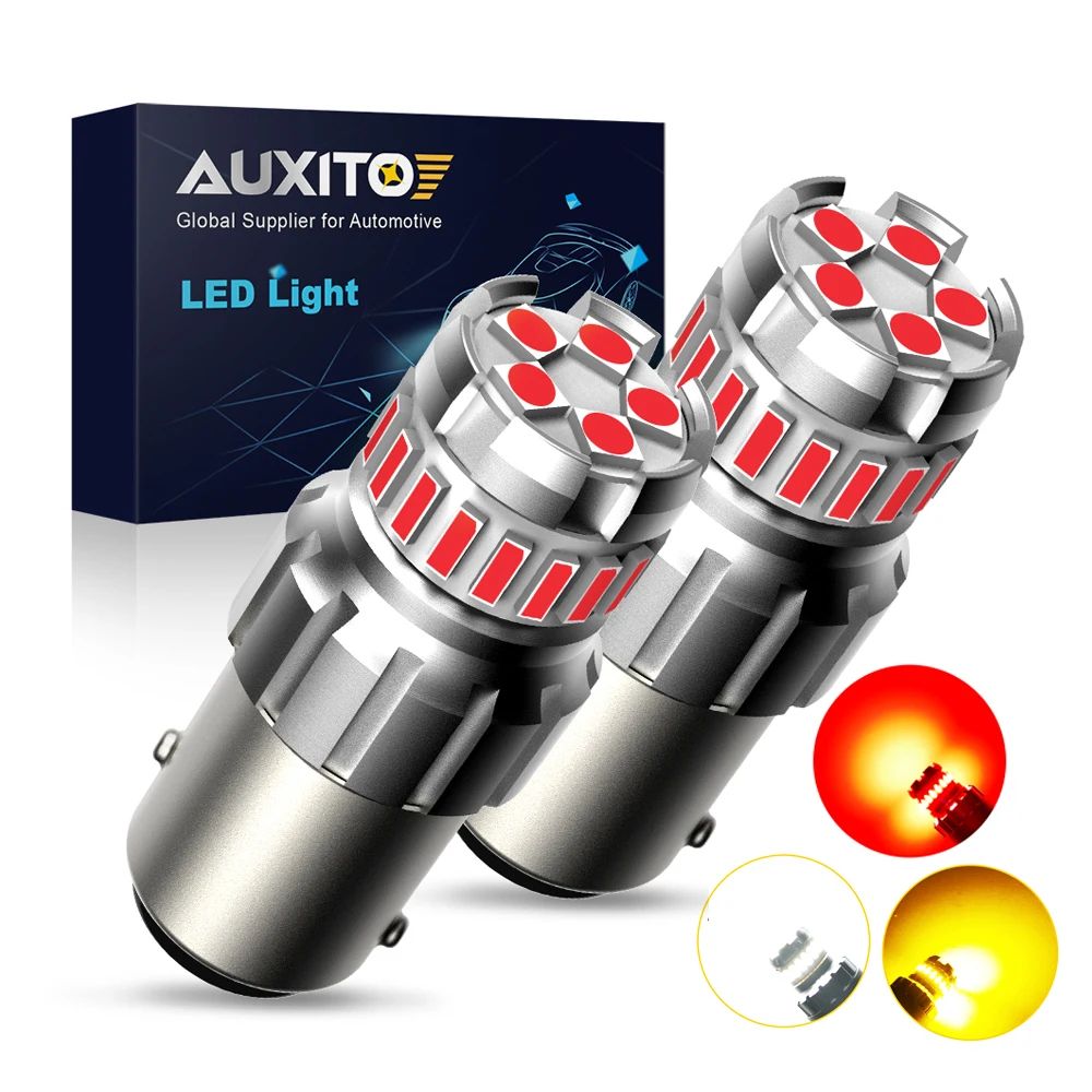AUXITO 2-Pack 1156 LED bulb / 1157 LED bulb Upgrade (BA15S/BAY15D) for Brighter Brake, Reverse & DRL Lighting