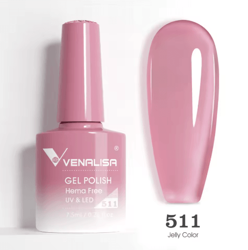 Venalisa HEMA and TPO Free Glitter Gel Nail Polish Jelly Pink Nude Collection