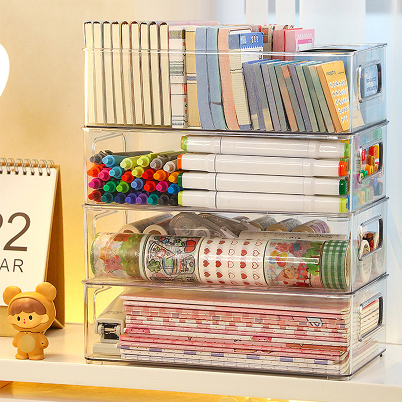 Acrylic Storage Box, Desktop Cosmetics Organizer, Transparent Plastic Box, Household Facial Mask, Skin Care Refrigerator