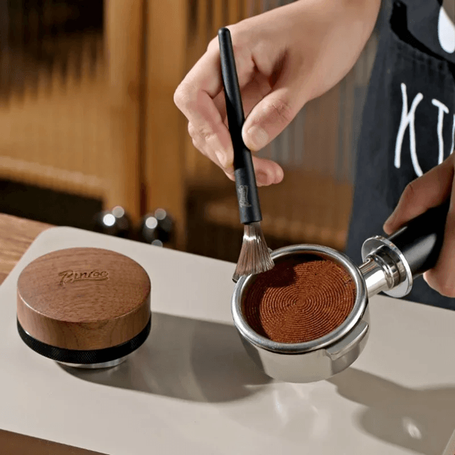 Wood and Nylon Coffee Grinder and Espresso Machine Cleaning Brush Set