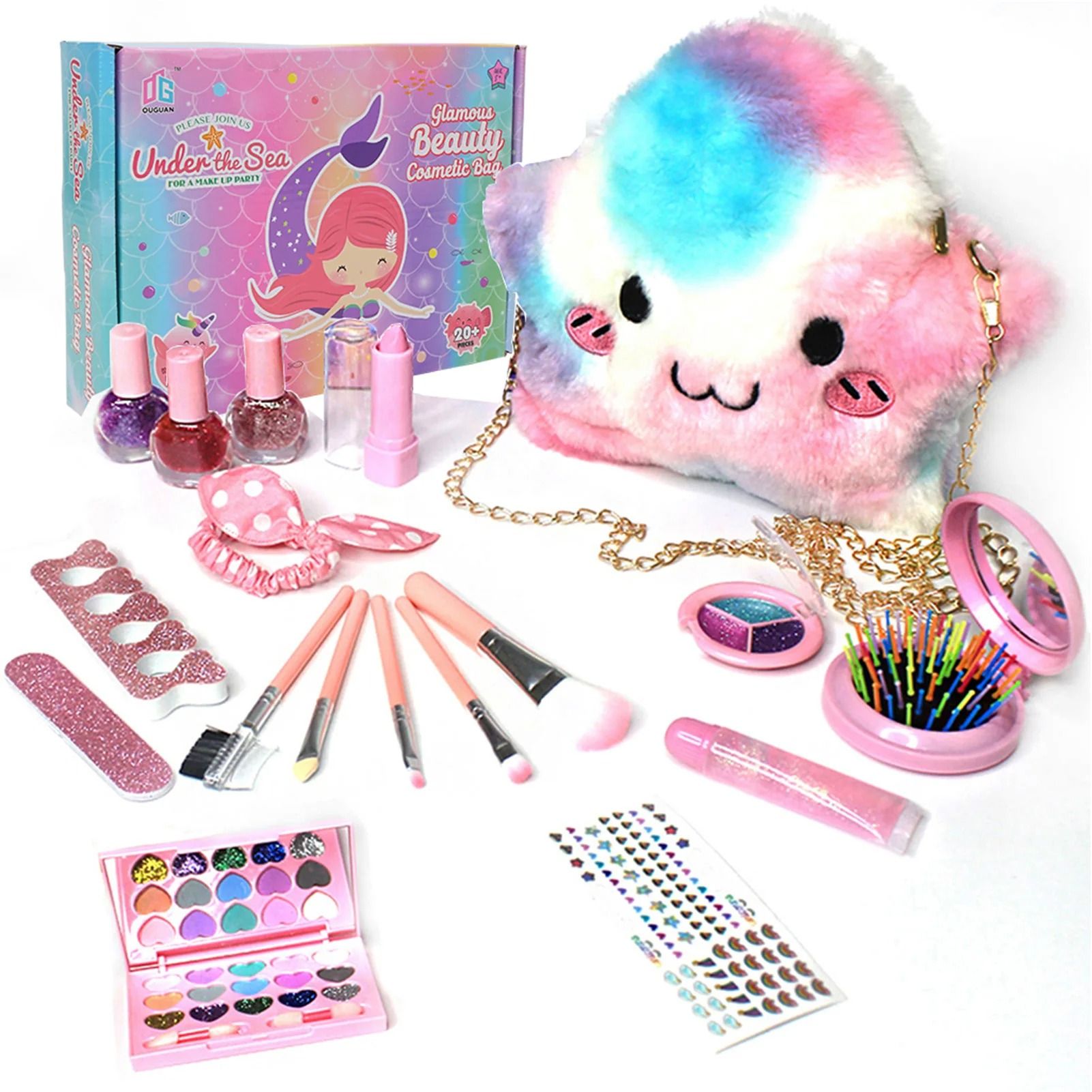 Fashion Kids Cosmetics Make Up Set Safe Washable Princess Beauty Pretend Play Toys
