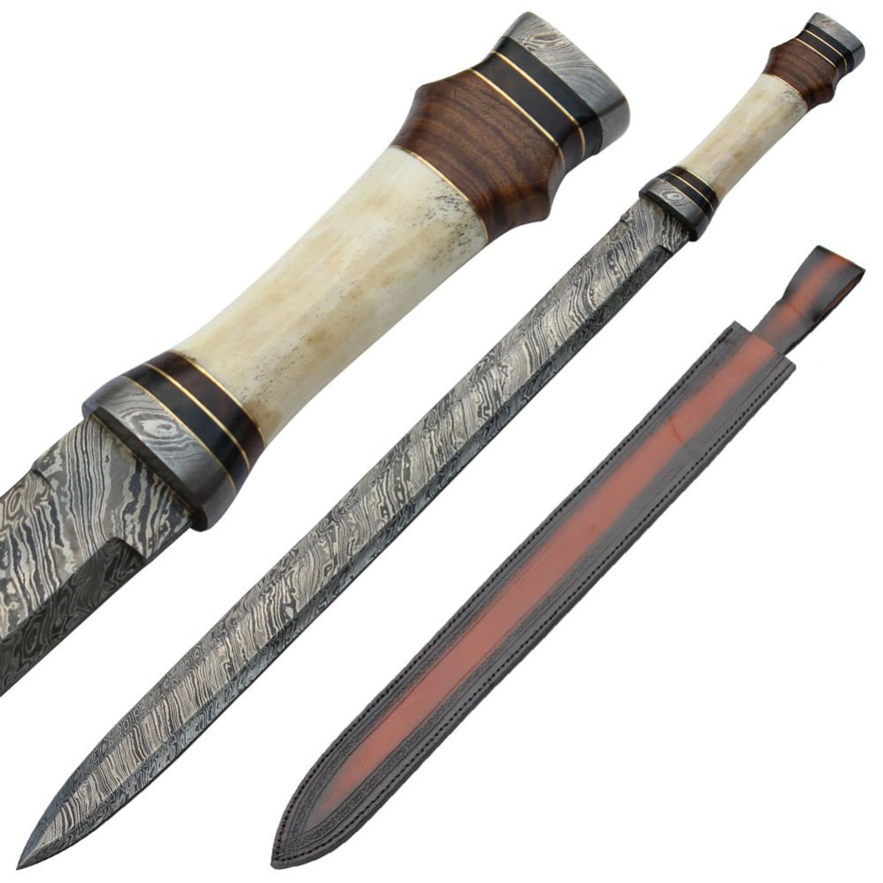 Handmade Damascus Steel Roman Infantry Army Spatha Sword