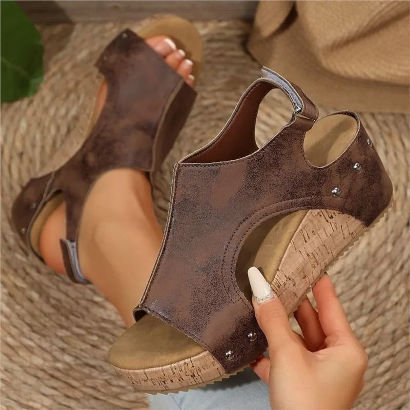 Womens Summer Wedge Sandals with Elegant Slip On Design