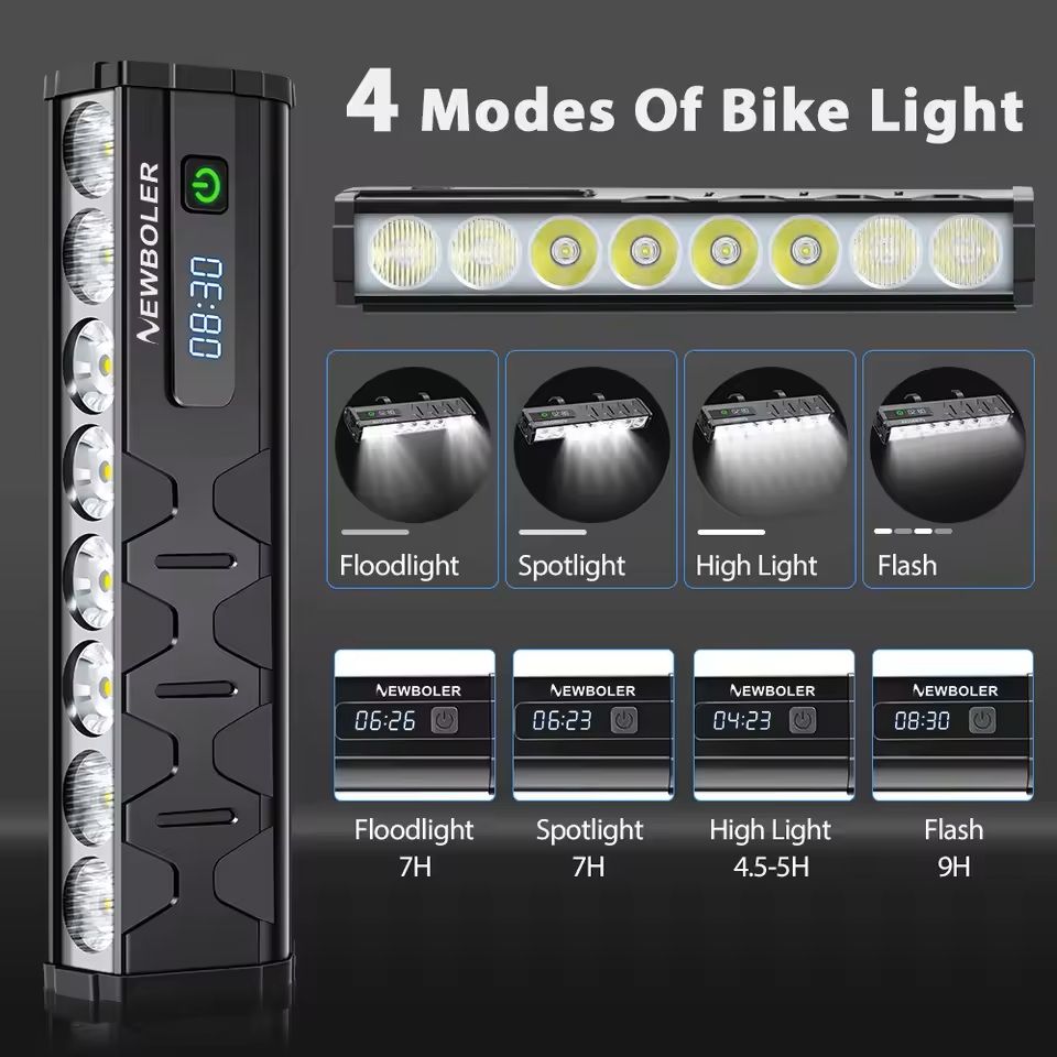 Bicycle Headlight 10000 Lumen Waterproof USB Rechargeable