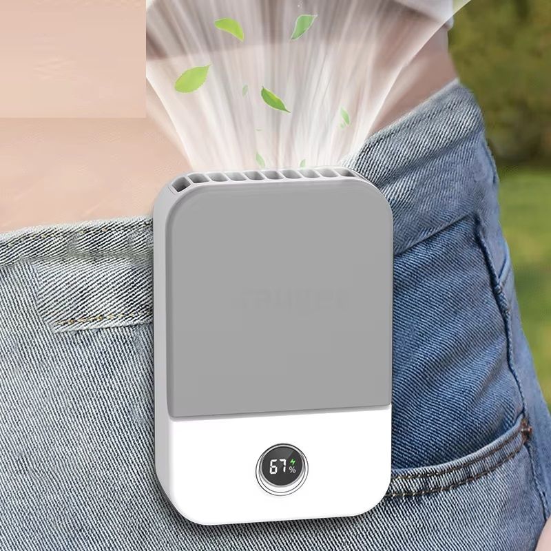 Waist Fan Portable Outdoor Mini Hanging Neck Fan, Gear Strong Wind, Bladeless USB Air Cooler