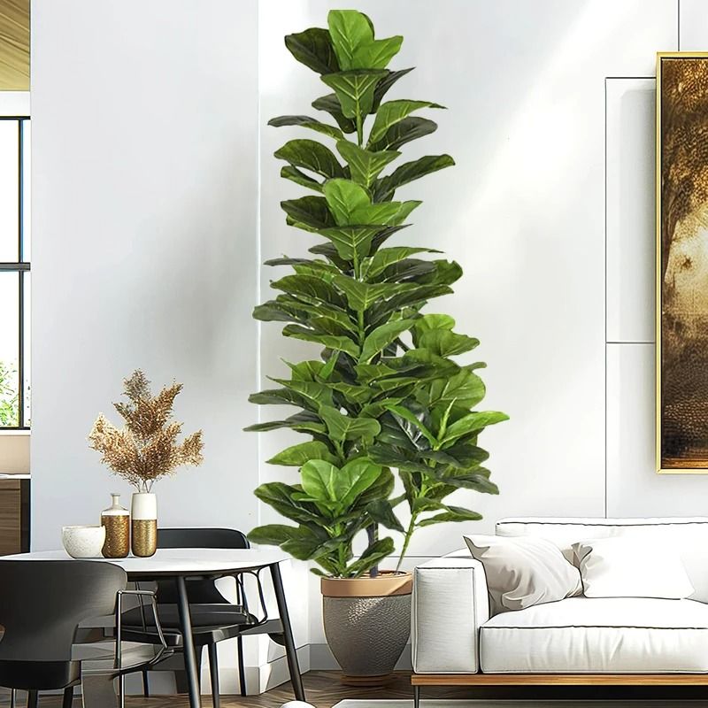 150cm Large Artificial Fiddle Leaf Fig Tree | Tropical Faux Ficus Lyrata