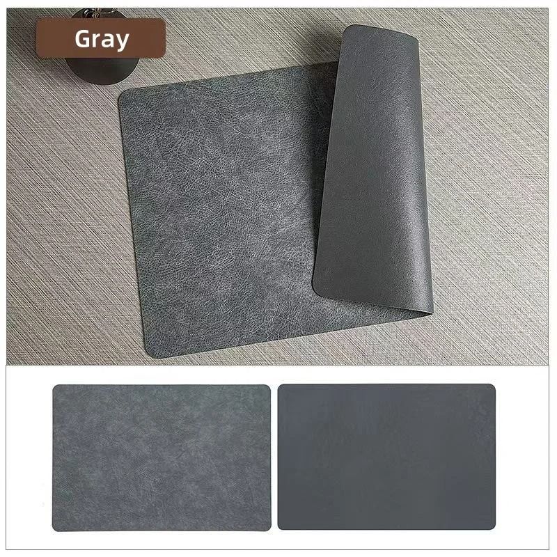 Square Faux Leather Kitchen Dining Placemats – Heat-Resistant Insulation Table Mats