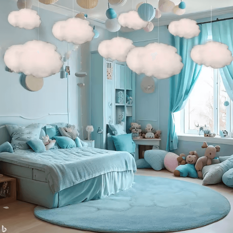9-Piece 3D Artificial Cloud Ceiling Decor Soft Hanging Cloud Decorations for Room & Events