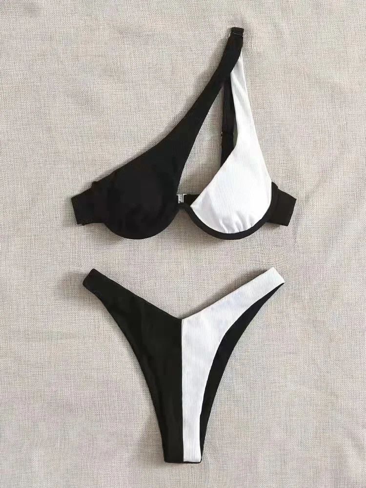 Luxury One Shoulder Push Up Bikini Set