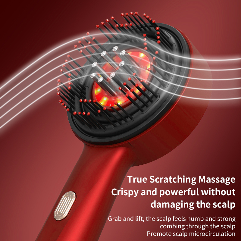 Electric Hair Regrowth Brush with Infrared Light, Scalp Massage & Anti-Hair Loss Scrubber