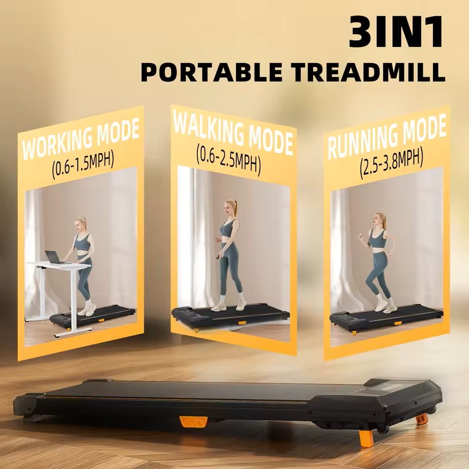 Under Desk Incline Treadmill Compact Walking Pad 330 lbs Capacity