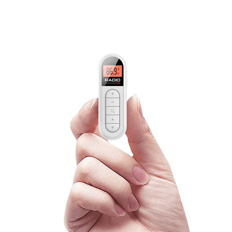 Mini Pocket Clip FM Radio with LCD Backlight Display and 3.5mm Headphone Jack