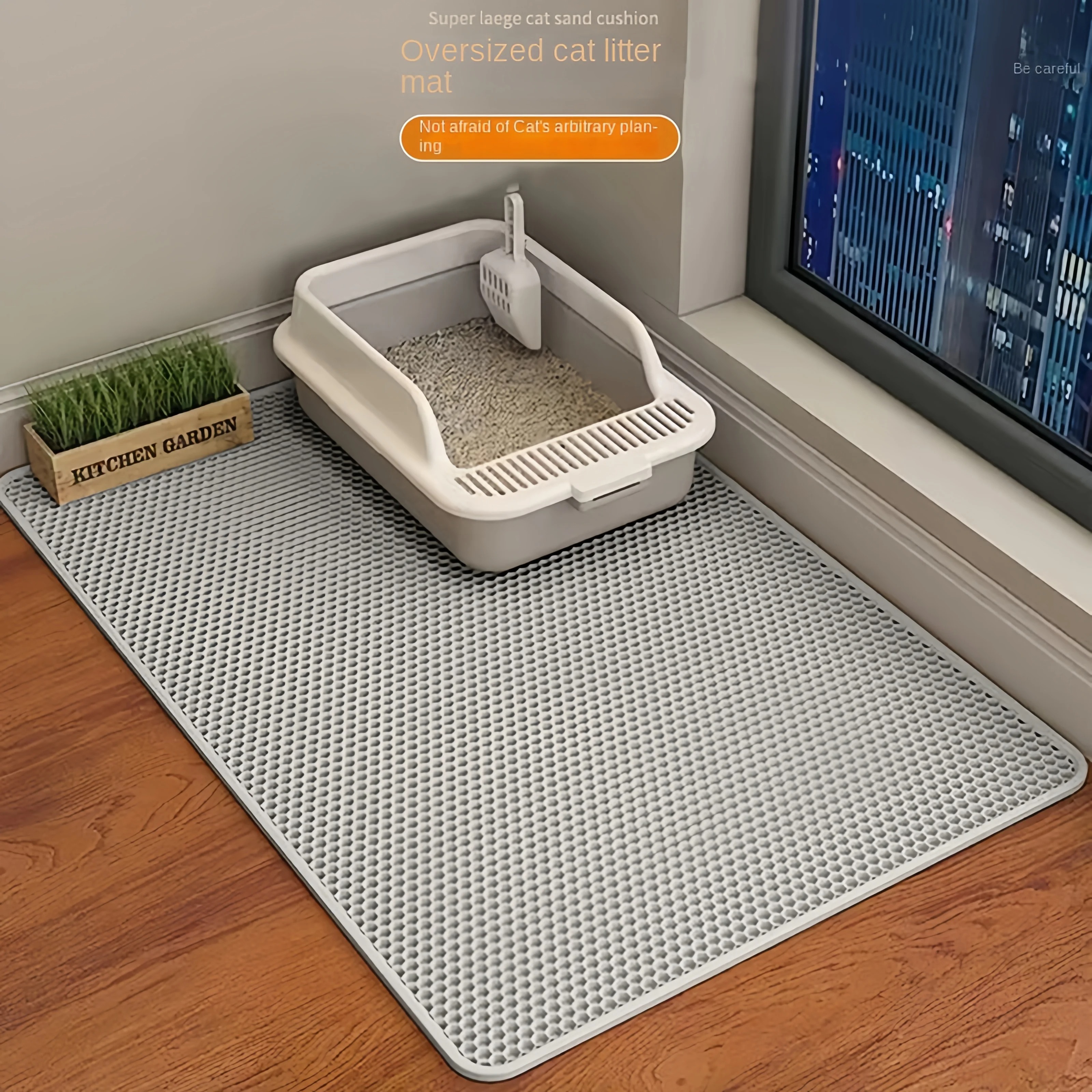 Premium Double-Layer Cat Litter Mat – Waterproof, Non-Slip & Easy Clean