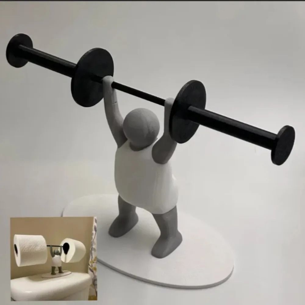 Funny Weightlifting Toilet Paper Holder Gym Bathroom Decor