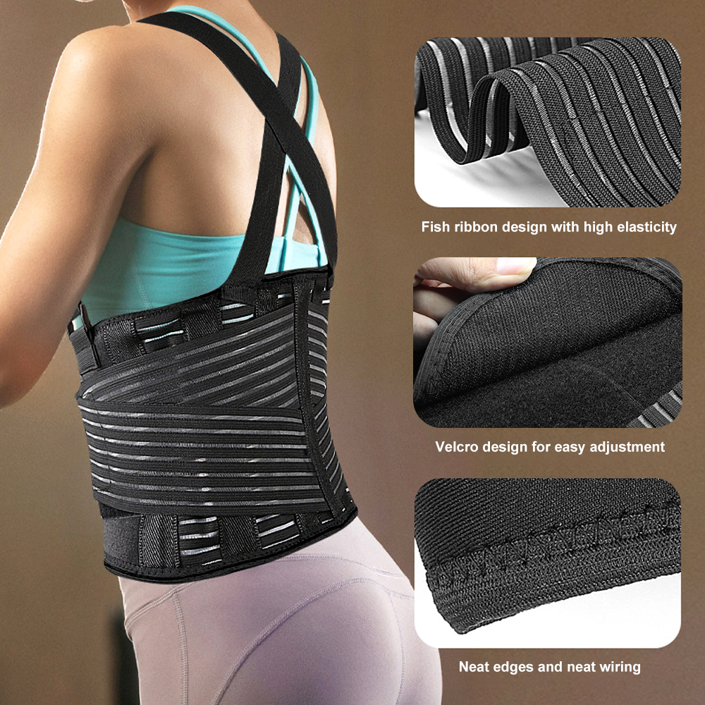 Lower Back Support Belt for Heavy Lifting, Adjustable Back Brace for Workout, Lumbar Pain Relief Waist Belt