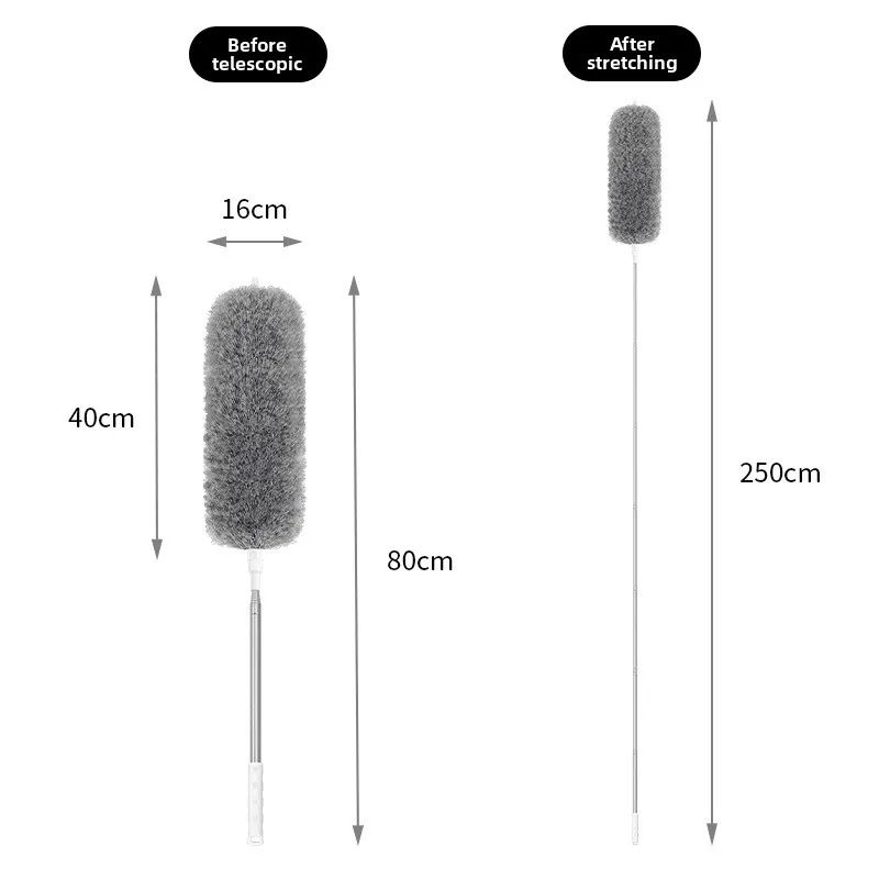 Extendable Microfiber Duster with Telescopic Pole – Retractable, Washable Ceiling & High Reach Dust Removal Brush