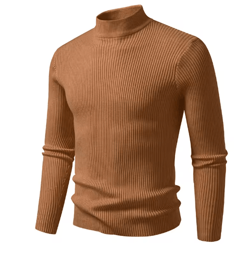 Mens Mock Neck Pullover Sweater High Neck Long Sleeve Winter Casual Knit