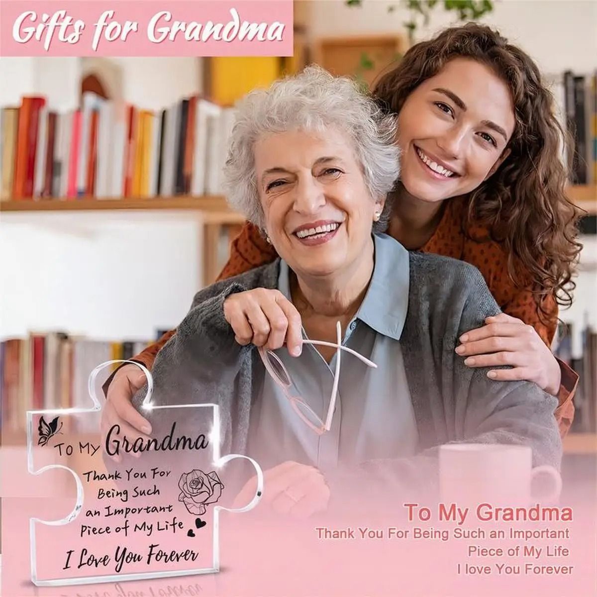 LovePiece Acrylic Grandma Puzzle Plaque Funny Birthday Keepsake Gift