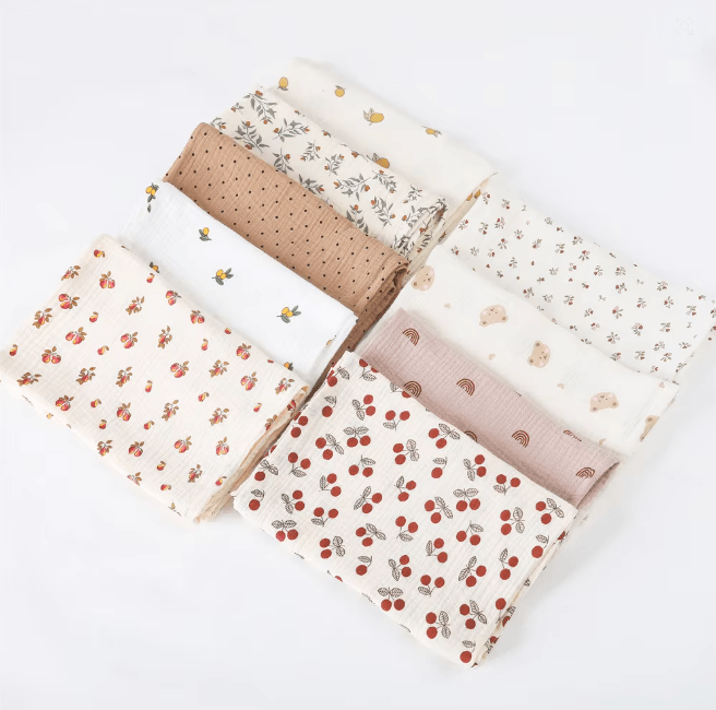 BloomSoft Cotton Swaddle Blanket Floral Muslin Baby Wrap
