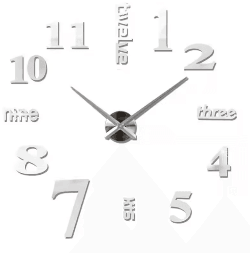 3D DIY Frameless Wall Clock – Luminous Silent Modern Wall Decor Stickers