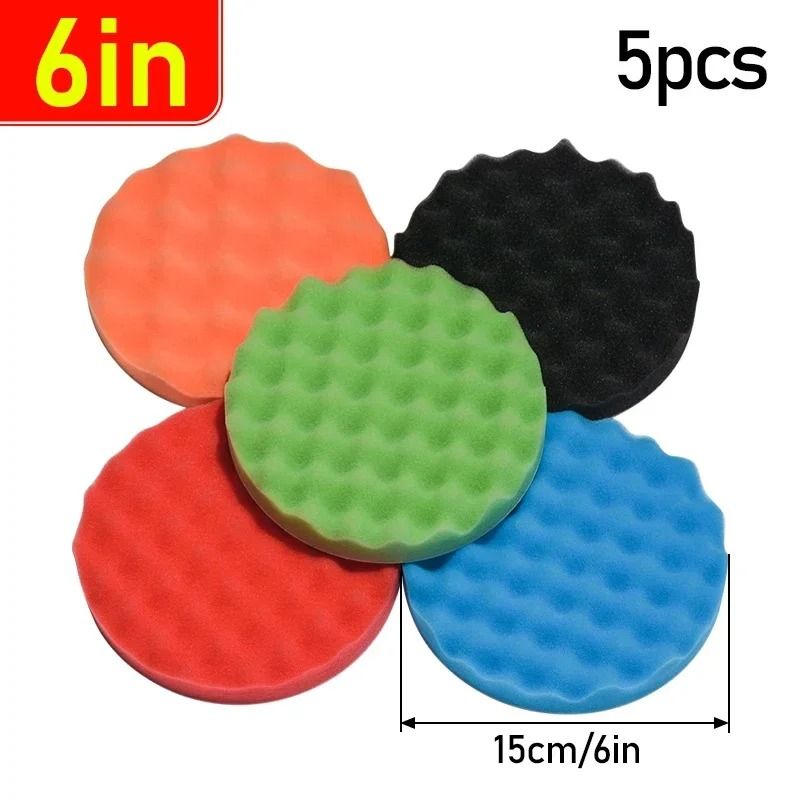 Car Polishing Pad Set 5 Piece Foam Buffing and Waxing Kit